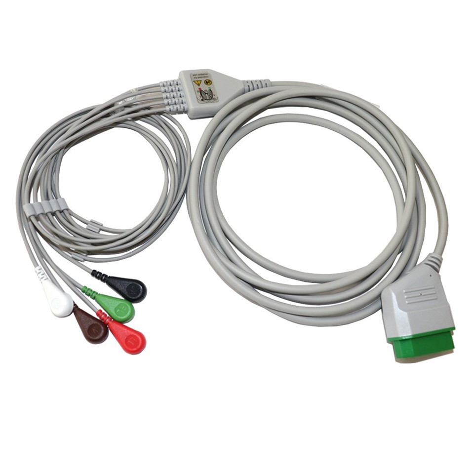 5 Lead Snap Type ECG Cable For Nihon Kohden
