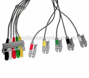Compatibele Siemens SC9000 ECG Leadwire Set, 5-Lead, Grabber, IEC, 40IN & 2pin