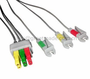 Compatibele datex ohmeda Leadwire Set, 3-Lead, Grabber, IEC, 100CM en 2PIN.