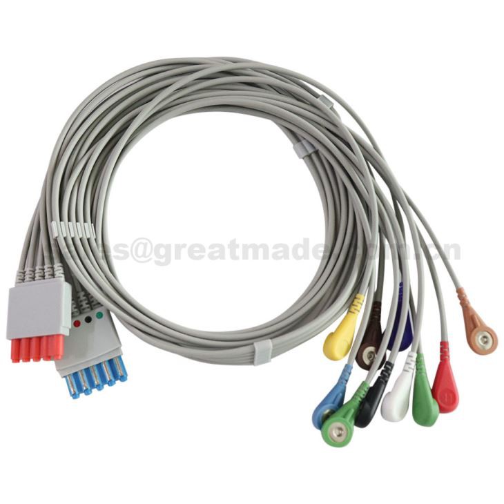 10-draads ECG-leadwire compatibel met HP / Philips 78352C, 78354C