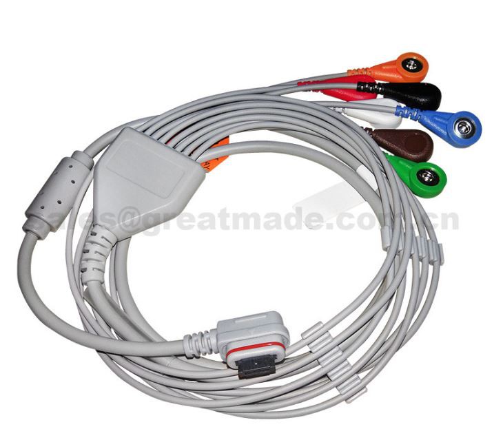 2008594-004 Ge Seer Light Holter Patient Cable / Leadwires, 3 Channel (7-Ld), Aha