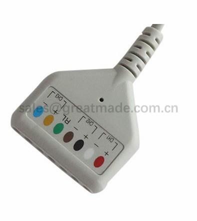 Push-pull Self-locking FGG.0B.7P To Din 7 Lead ECG EKG Holter Multi-link Trunk Cable For Biomedical BI9000/Brentwood BH3000