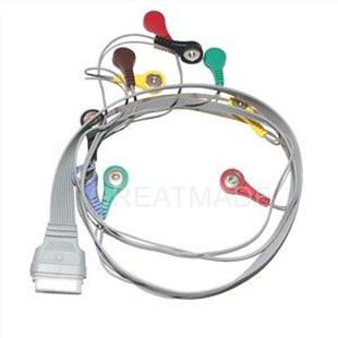 Compatibel EDAN Holter/recoder SE-2003/SE-2012 10-lead Ecg Holter Cable Snap Type